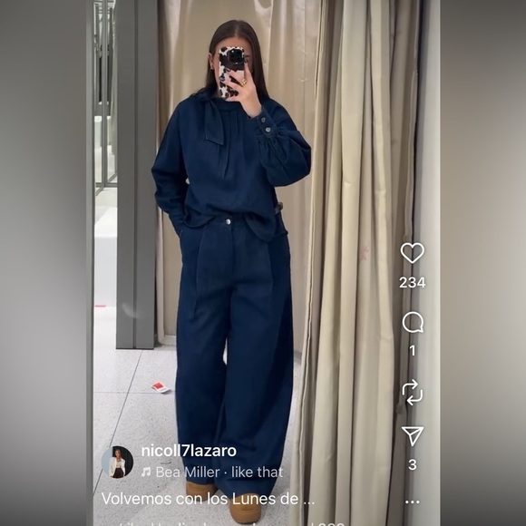 New year sale Zara WIDE LEG DENIM EFFECT LINE BLEND PANTS Size M
🚨FIRM PRICE - Picture 5 of 14